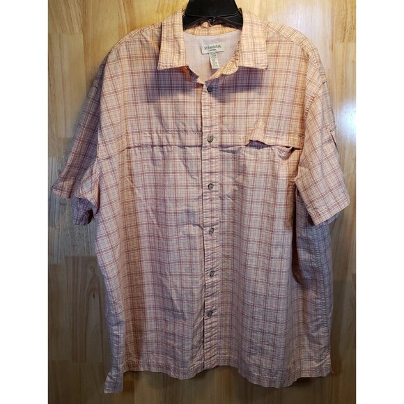 Lot 2 Men's 3XL Long Sleeve Shirts 29" P2P Eddie Bauer St John's Bay Plaid/Khaki - Picture 8 of 14